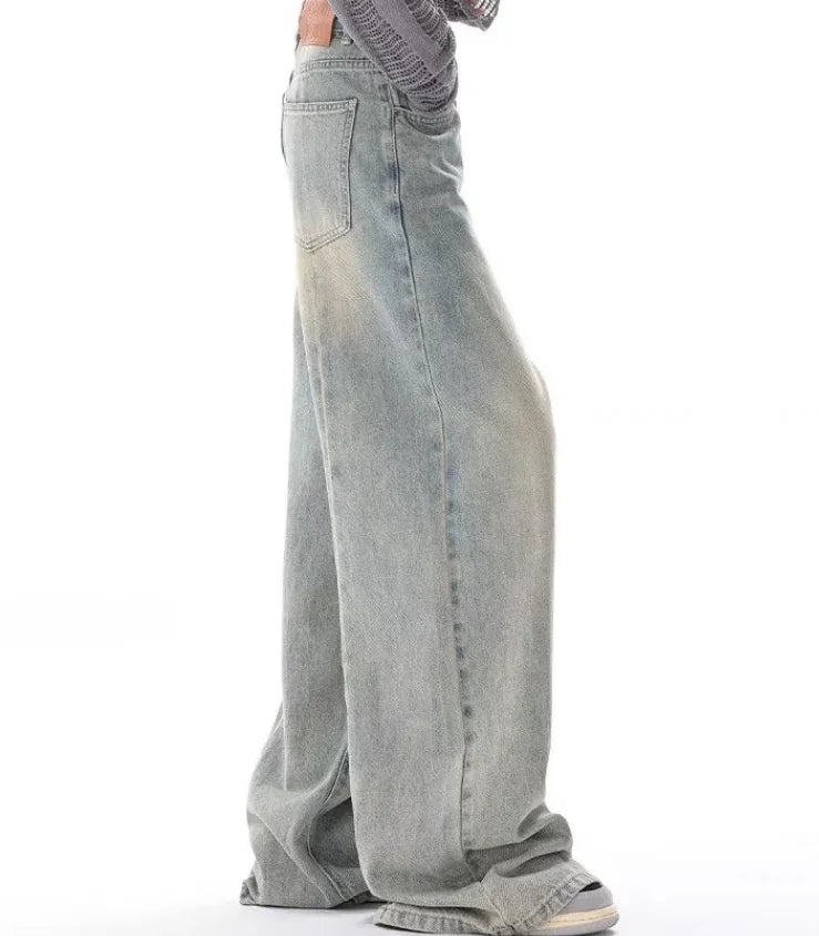 High Waisted Loose Fit Breathable Simple Casual Women Denim Pants Wide Leg Jeans Denim Trousers with Zippers in Stock