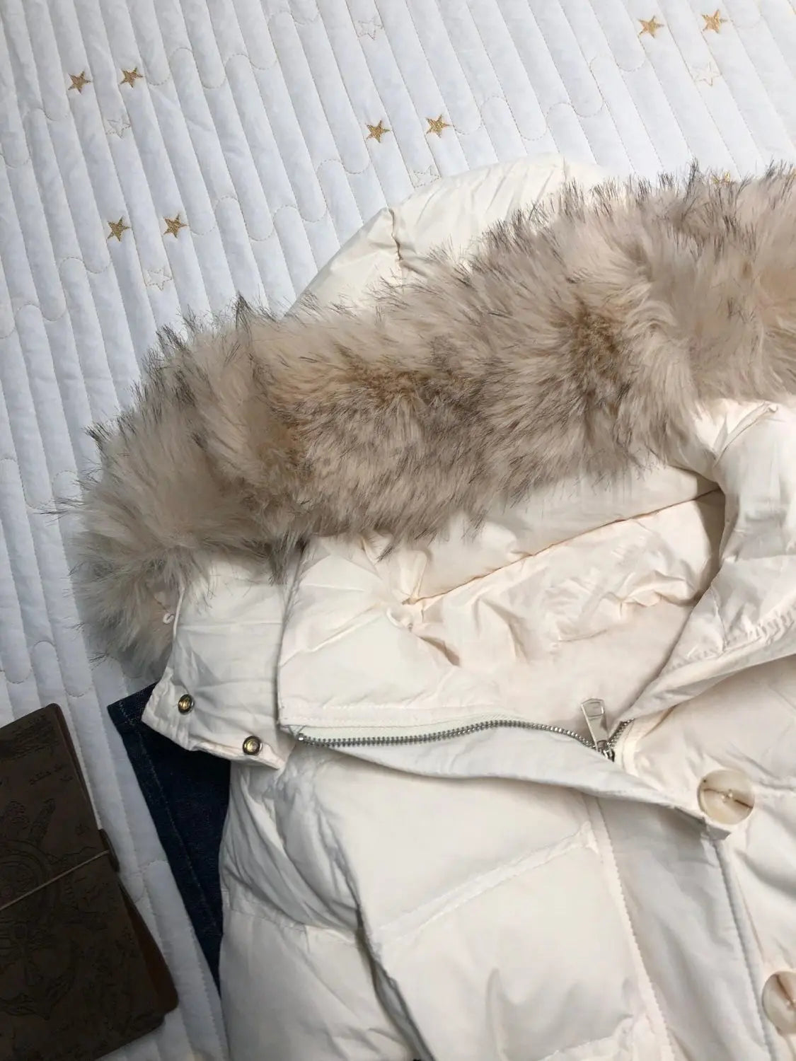 American Retro Women’s Hooded Cotton Jacket with Fur Collar – Warm Winter Casual Coat